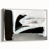 Large Abstract Wall Art – Monochrome Modern Painting in Gray & White
