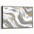 Textured Acrylic Wall Art – Silver, Gray, and Gold Marble Effect
