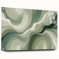 Neutral Green Abstract Fluid Canvas Art - Fluid Acrylic Wall Decor