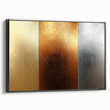 Luxury Gold, Bronze, and Silver Abstract Wall Art - Metallic Canvas