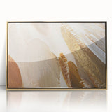 Earthen Harmony Abstracts – Gold and Beige Minimalist Wall Art Print