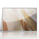 Earthen Harmony Abstracts – Gold and Beige Minimalist Wall Art Print