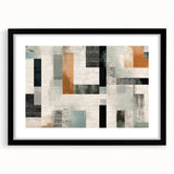 Geometric Abstract Painting - Black and Gray Modern Art