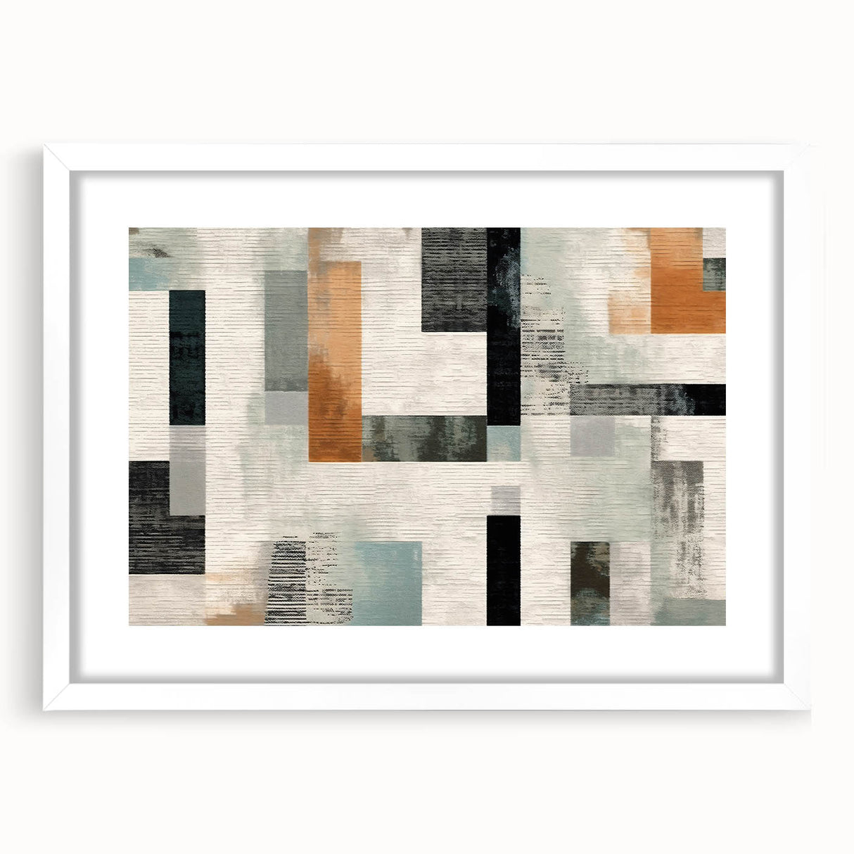 Geometric Abstract Painting - Black and Gray Modern Art