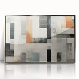 Geometric Abstract Painting - Black and Gray Modern Art