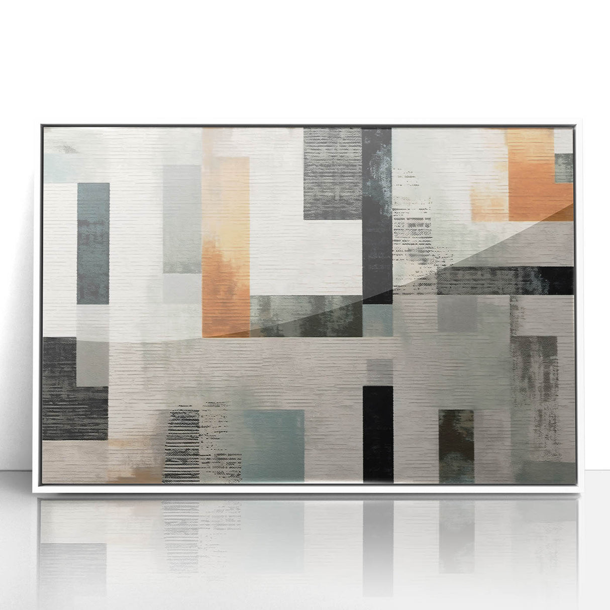 Geometric Abstract Painting - Black and Gray Modern Art