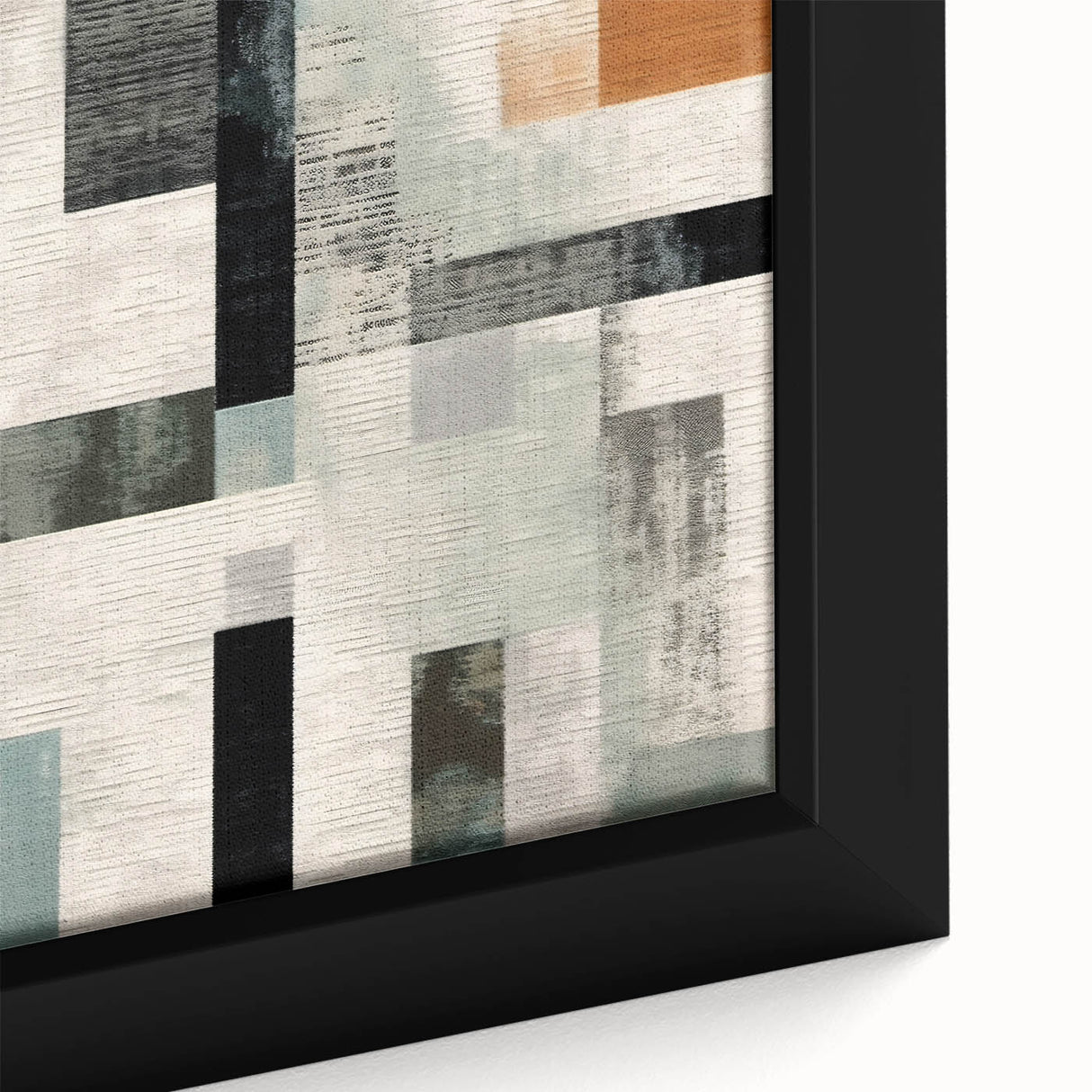 Geometric Abstract Painting - Black and Gray Modern Art