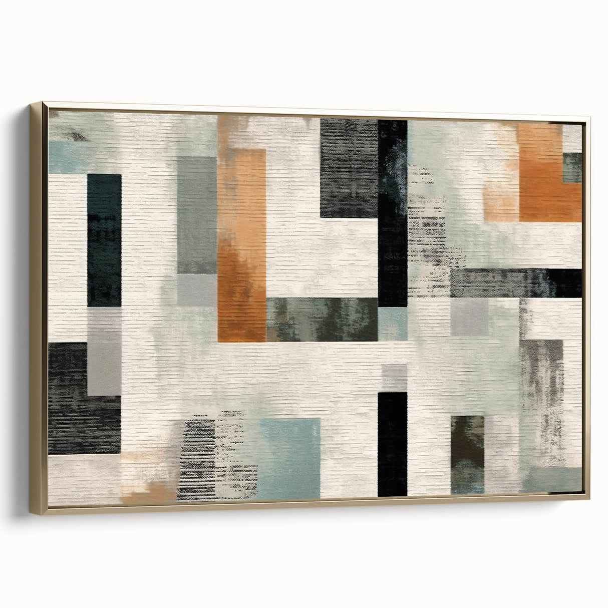 Geometric Abstract Painting - Black and Gray Modern Art