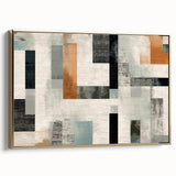 Geometric Abstract Painting - Black and Gray Modern Art