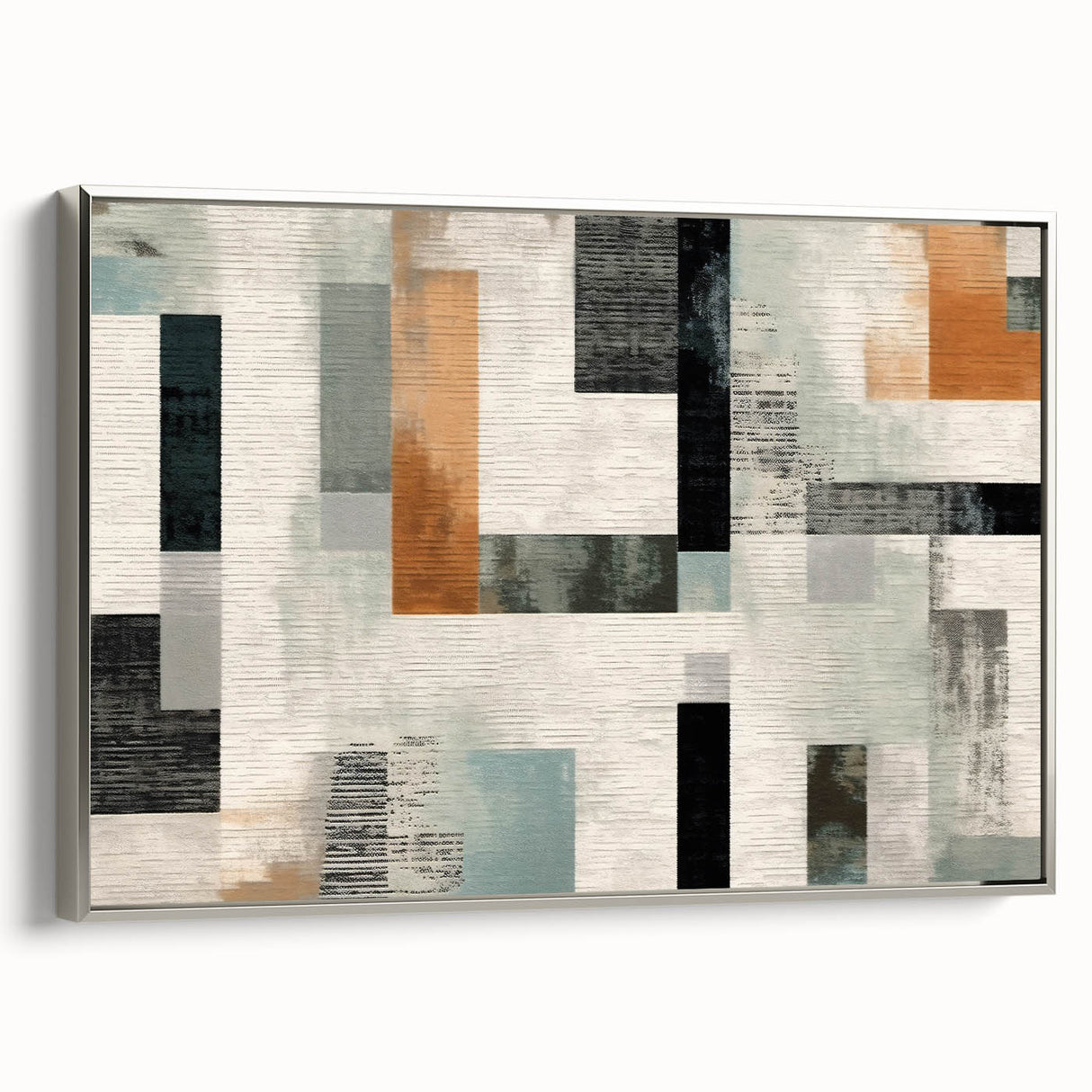 Geometric Abstract Painting - Black and Gray Modern Art