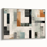 Geometric Abstract Painting - Black and Gray Modern Art