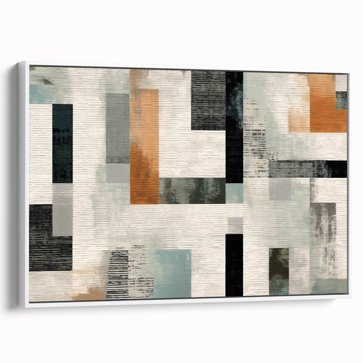 Geometric Abstract Painting - Black and Gray Modern Art