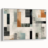 Geometric Abstract Painting - Black and Gray Modern Art