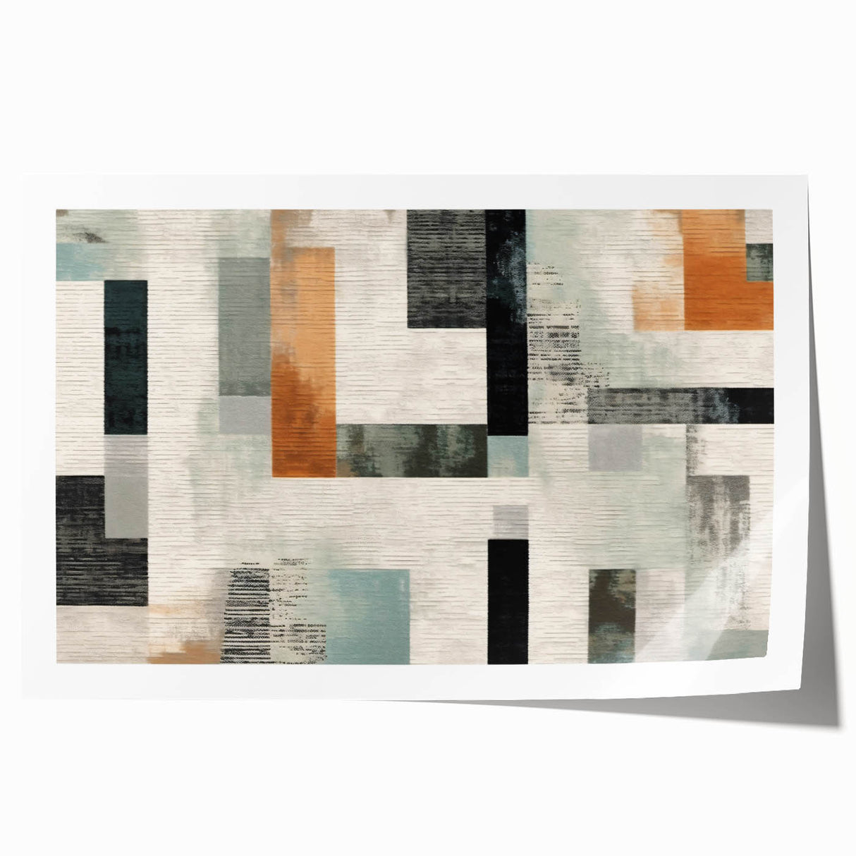 Geometric Abstract Painting - Black and Gray Modern Art