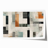 Geometric Abstract Painting - Black and Gray Modern Art