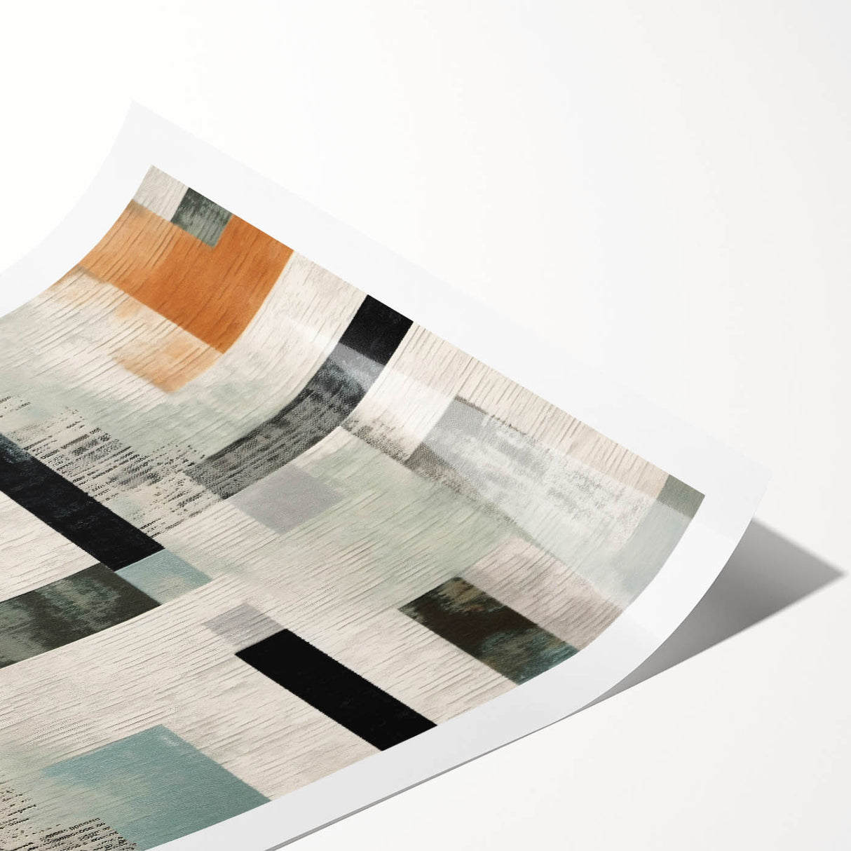 Geometric Abstract Painting - Black and Gray Modern Art