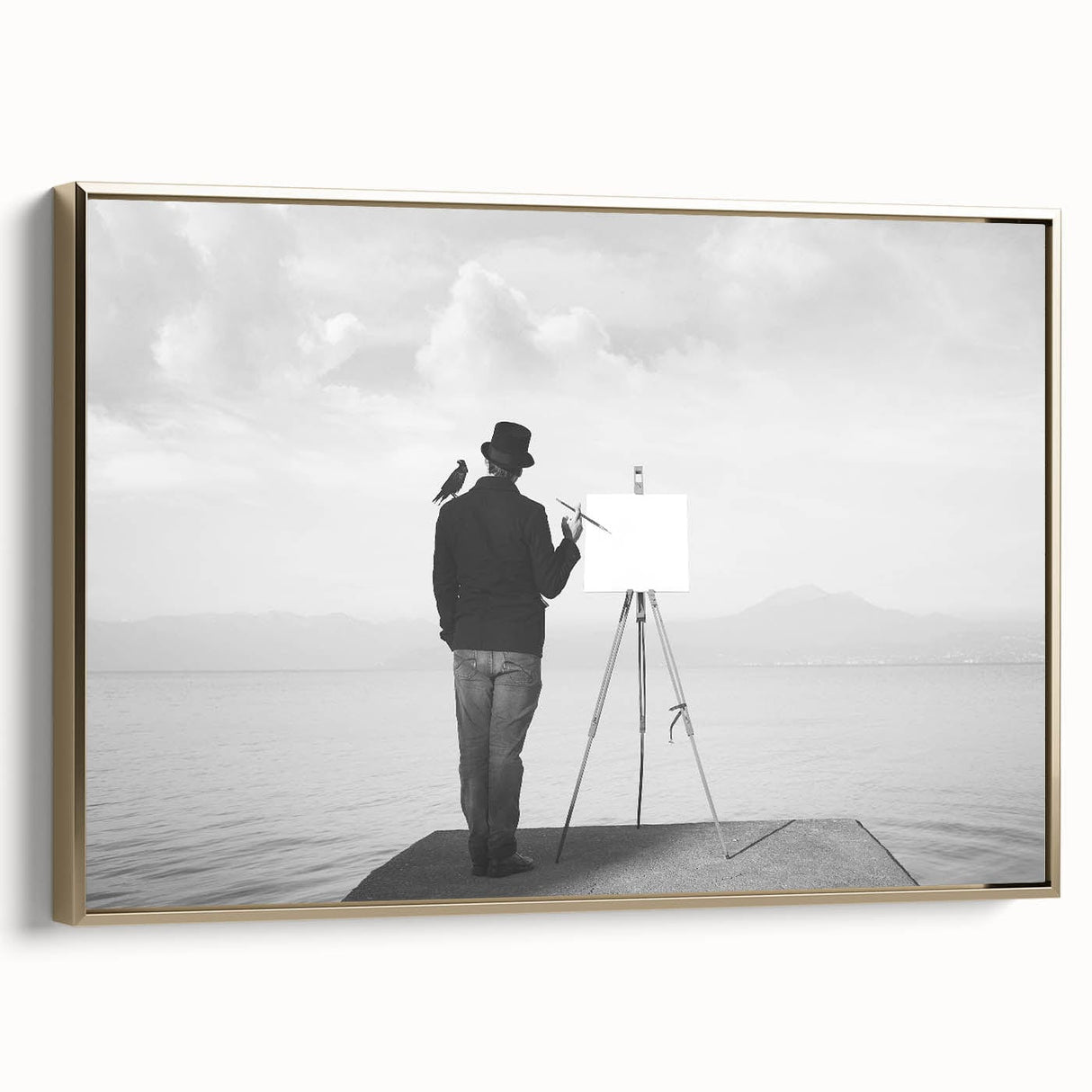 Modern Cityscape Wall Art – Surreal Artist Reflection Print