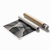 Black and White Abstract Wall Art - Fluid Geometric Canvas