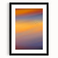 Abstract Minimalist Landscape Paintings – Birds in Sunset Gradient Sky