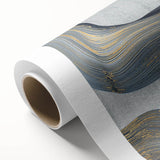 Large Modern Art Piece - Gray Blue and Gold Abstract Print