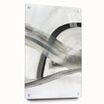 Contemporary Abstract Art – Minimalist Gray & White Modern Painting
