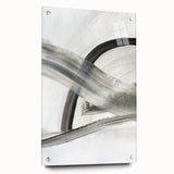 Contemporary Abstract Art – Minimalist Gray & White Modern Painting
