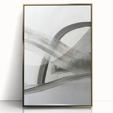 Contemporary Abstract Art – Minimalist Gray & White Modern Painting