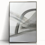 Contemporary Abstract Art – Minimalist Gray & White Modern Painting