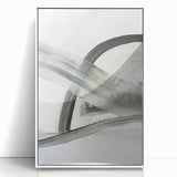 Contemporary Abstract Art – Minimalist Gray & White Modern Painting
