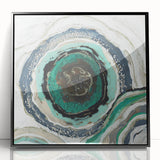 Serene Landscape Photography Prints – Abstract Green Geode Art