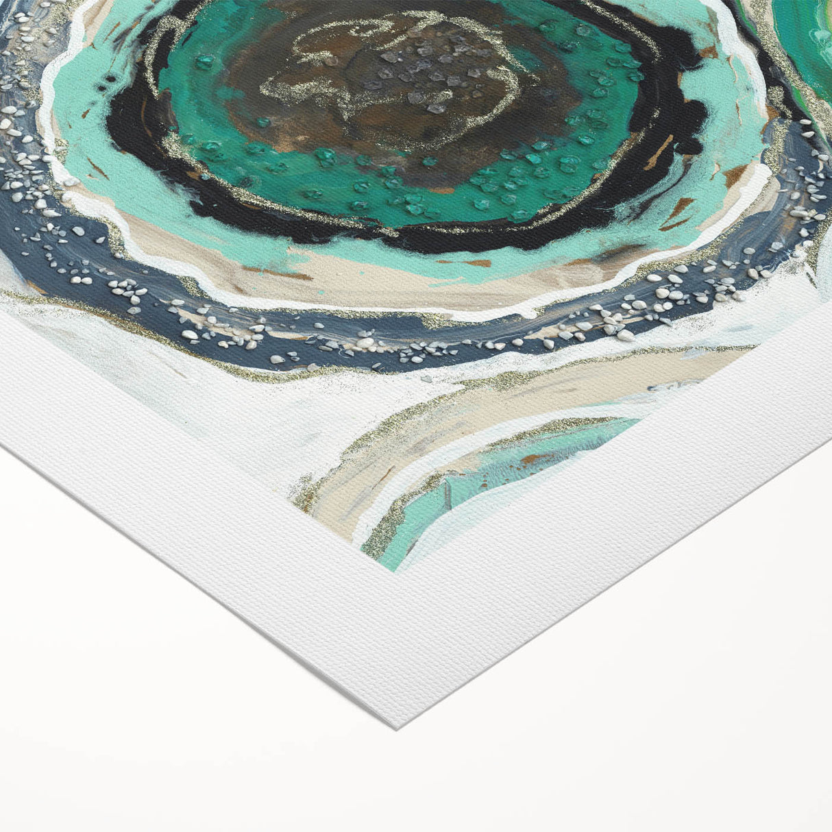Serene Landscape Photography Prints – Abstract Green Geode Art