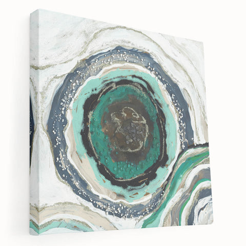 Serene Landscape Photography Prints – Abstract Green Geode Art