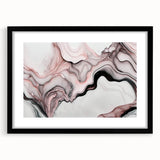 Luxury Abstract Wall Art – Black, White & Blush Pink Canvas