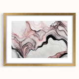 Luxury Abstract Wall Art – Black, White & Blush Pink Canvas