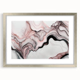 Luxury Abstract Wall Art – Black, White & Blush Pink Canvas