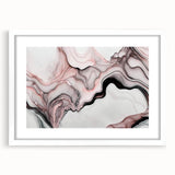 Luxury Abstract Wall Art – Black, White & Blush Pink Canvas