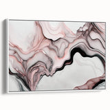 Luxury Abstract Wall Art – Black, White & Blush Pink Canvas