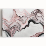 Luxury Abstract Wall Art – Black, White & Blush Pink Canvas