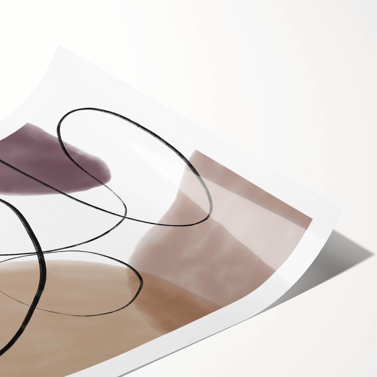 Earthen Harmony Abstracts – Neutral Minimalist Line Art Wall Print
