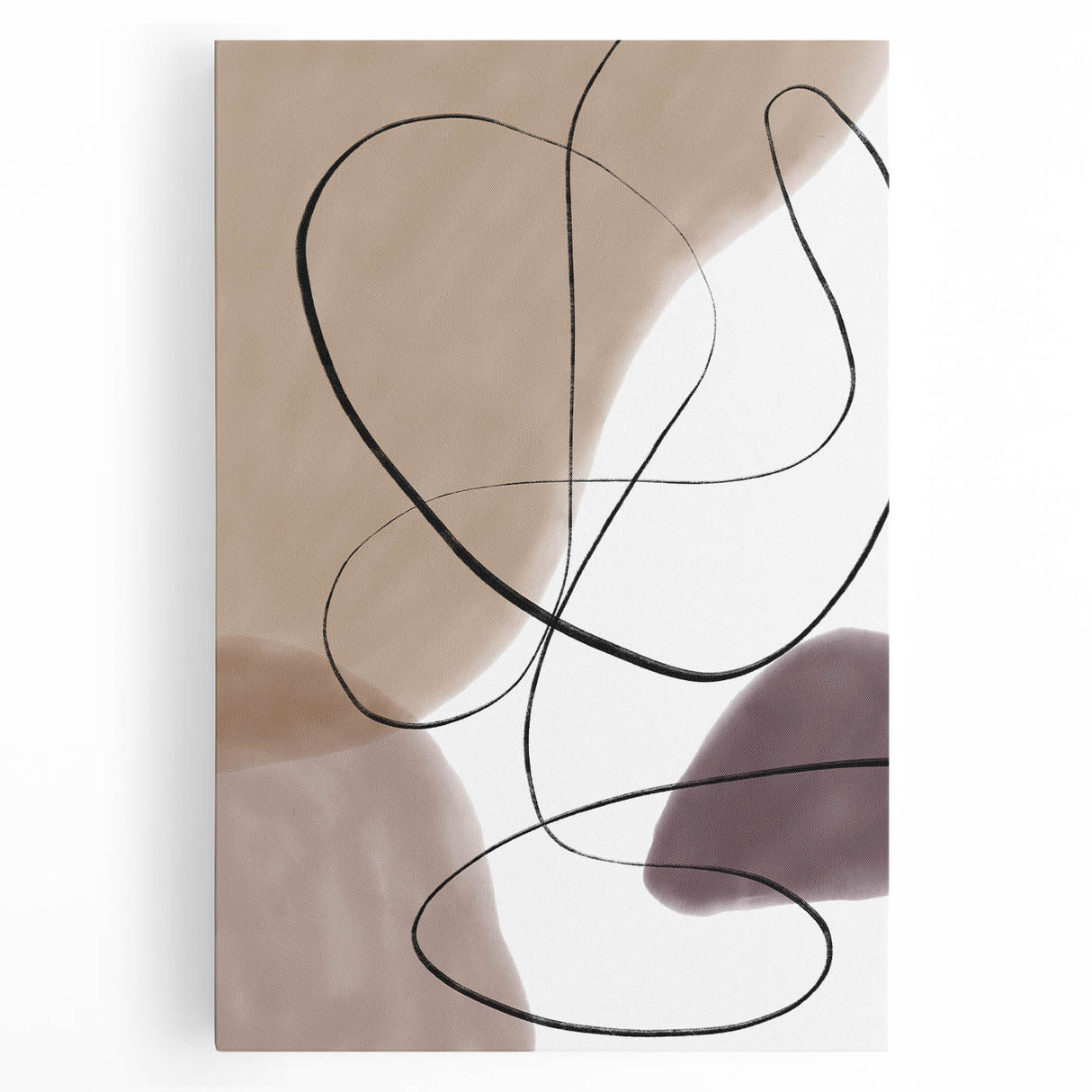 Earthen Harmony Abstracts – Neutral Minimalist Line Art Wall Print