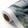 Calming Landscape Acrylic Prints – Navy & Gold Abstract Art