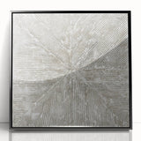 Minimalist Textured Art Pieces – Beige and Gray Radial Line Design