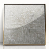 Minimalist Textured Art Pieces – Beige and Gray Radial Line Design