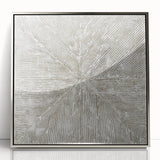 Minimalist Textured Art Pieces – Beige and Gray Radial Line Design