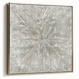Minimalist Textured Art Pieces – Beige and Gray Radial Line Design