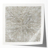 Minimalist Textured Art Pieces – Beige and Gray Radial Line Design