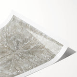 Minimalist Textured Art Pieces – Beige and Gray Radial Line Design