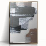 Earthen Harmony Abstracts – Black and White Modern Minimalist Art Print
