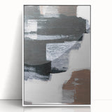 Earthen Harmony Abstracts – Black and White Modern Minimalist Art Print