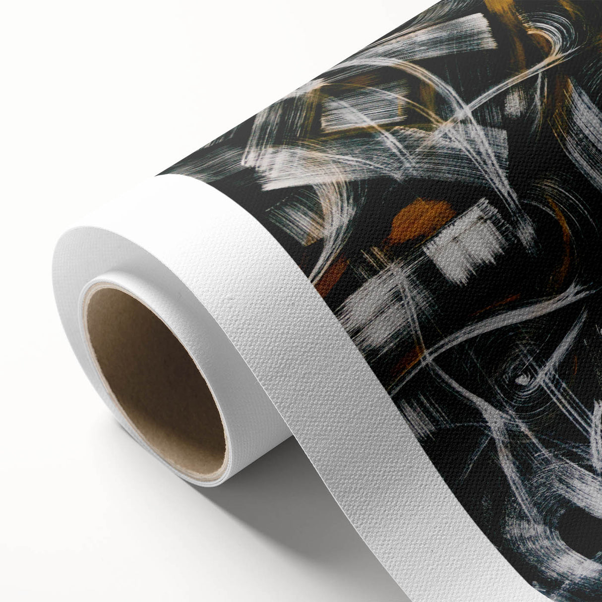 Bold Abstract Wall Art - Black, White, and Gold Modern Canvas Print